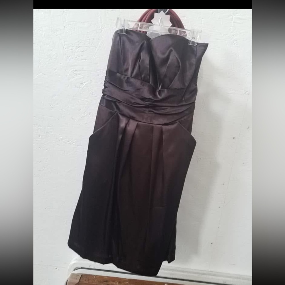David's Bridal Strapless Chocolate Dress